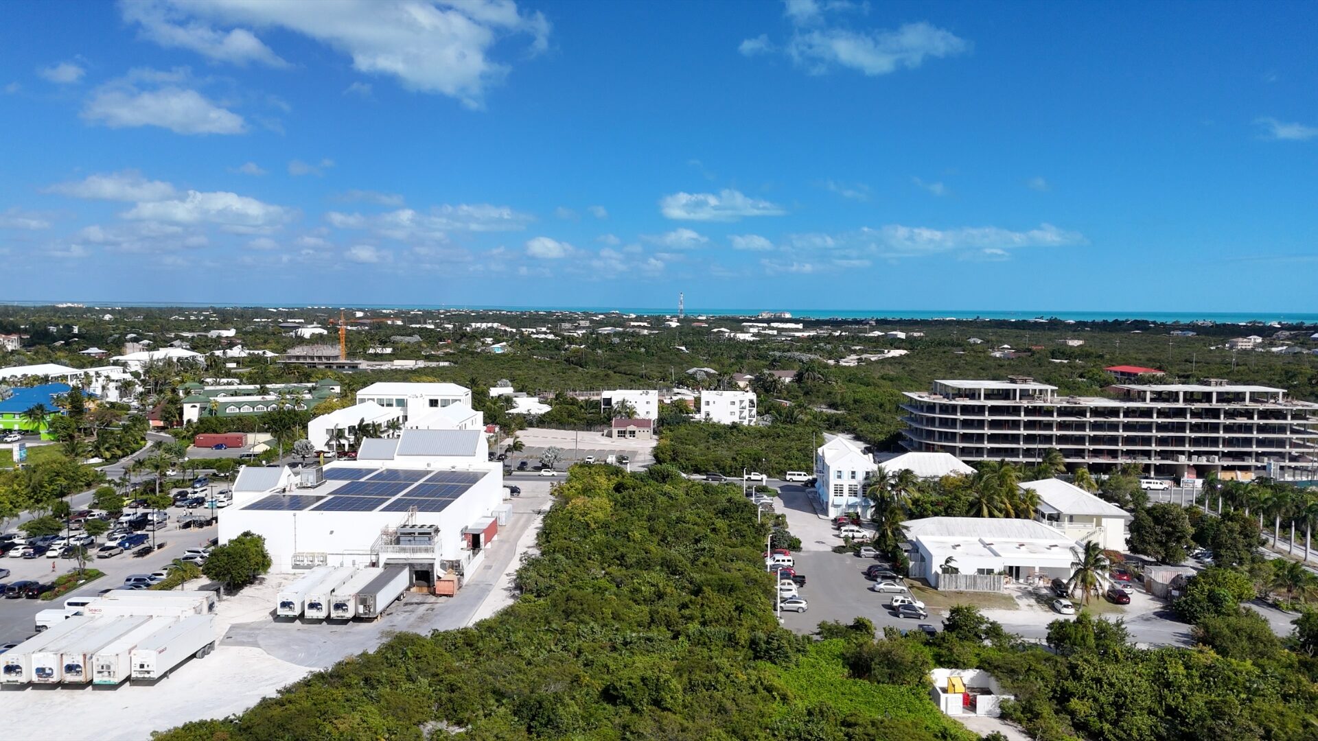 The parcel in context, looking across the Grace Bay core